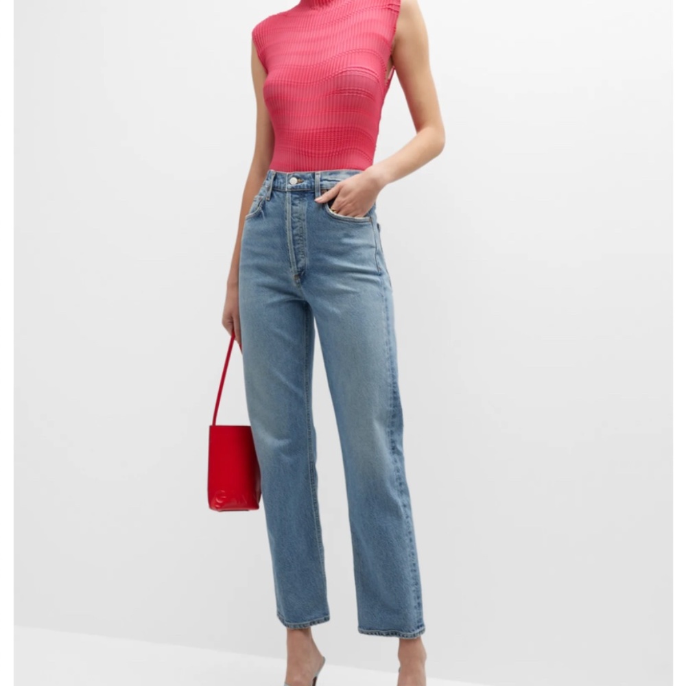 NWT $218 AGOLDE Stovepipe High Rise Straight Jeans in Helm - sizes 25 and 28! - Picture 3 of 7